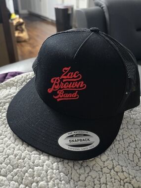 Zac Brown Band Black Snapback Hat with Red Embroidery